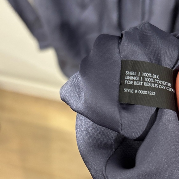 Elegant 100% Silk Navy Blue Halter Dress - Picture 5 of 5